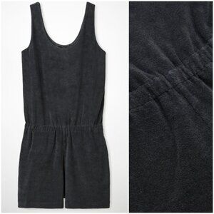 COS Terry Playsuit Romper Organic Cotton Sleeveless Dark Gray size L Oversized